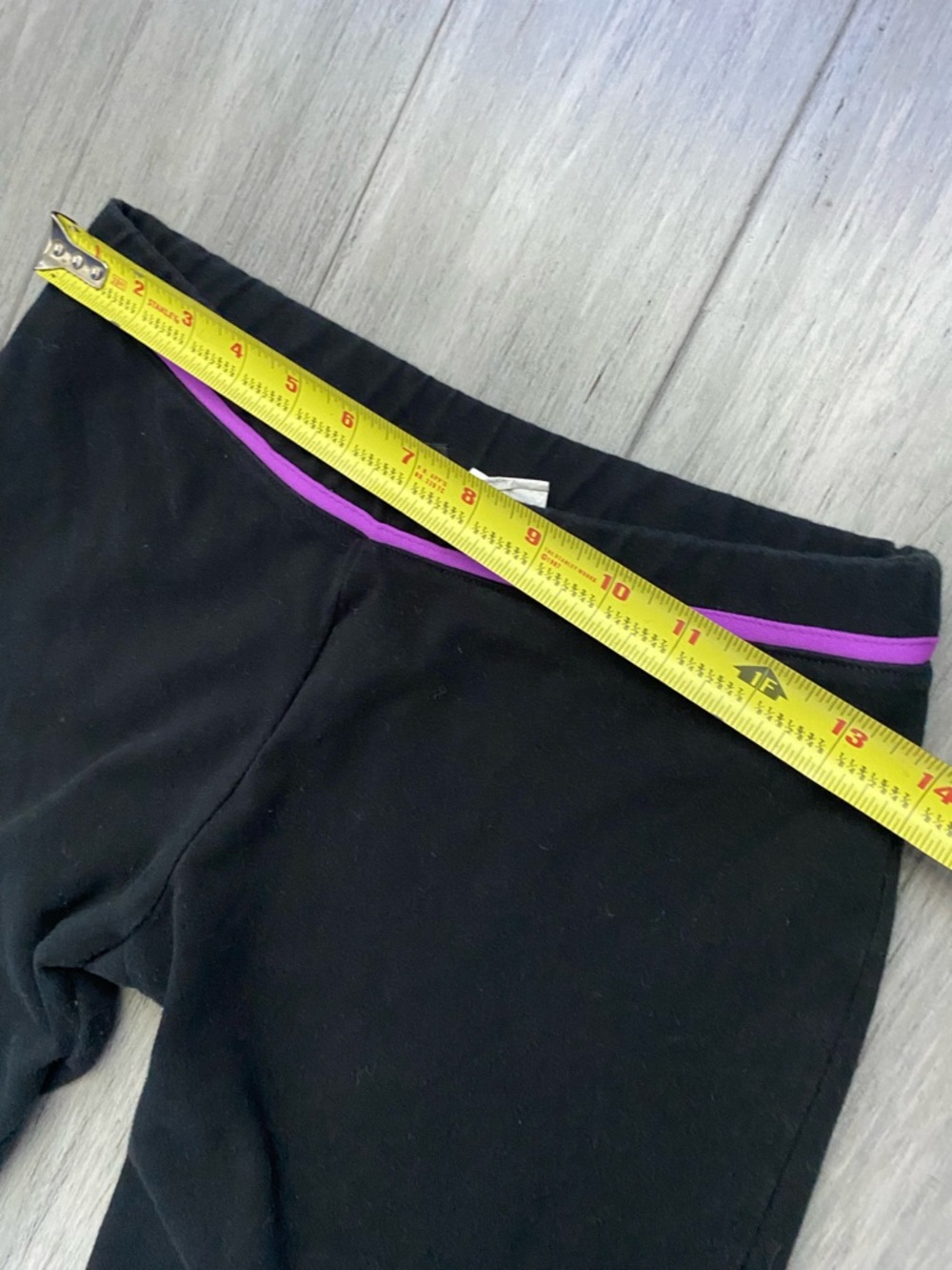 Mossimo Black Yoga Pants with Purple Waistband Accent Cotton Athletic Y2K 2000s - Picture 8 of 10